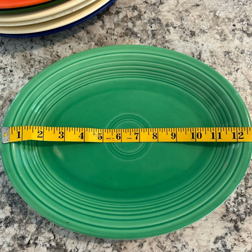 Vintage Fiesta Original Green Oval Platter